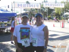 My sister Kristine and I at our 5K.  Some family members thought I was my sister! 