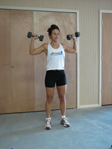 standing upright row w shoulder press dumbbell free exercise logs